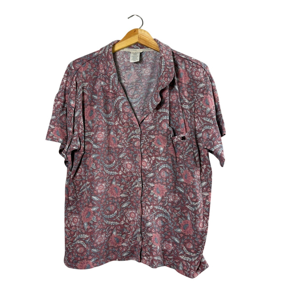 Women's Pink Floral Lucky Brand Pajama Top XL
